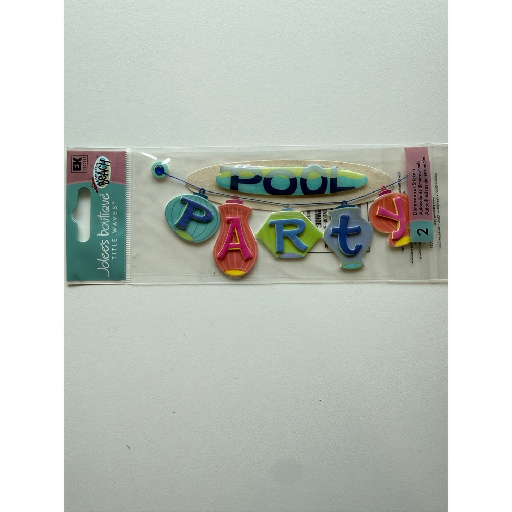 EK Success Jolee's Boutique Title Waves Pool Party Dimensional Stickers NEW